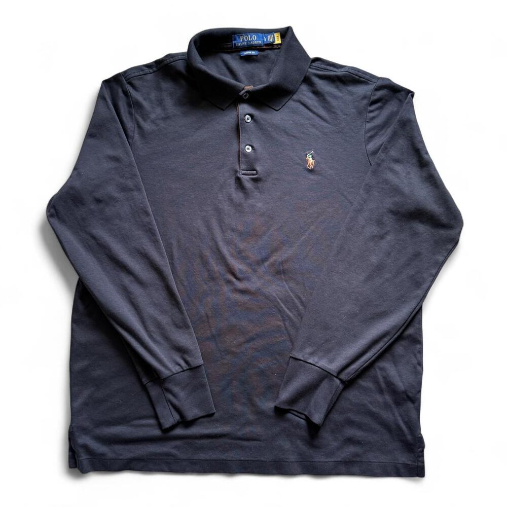 POLO RALPH LAUREN Black Long Sleeve Polo